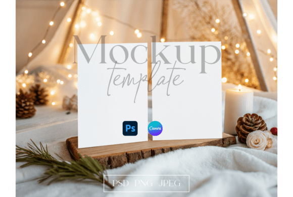 Download Cozy Winter Card Mockup Scene - Cozy winter card Collection