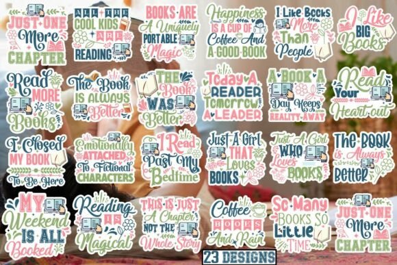 Download Reading SVG Sticker Bundle - Reading svg Collection
