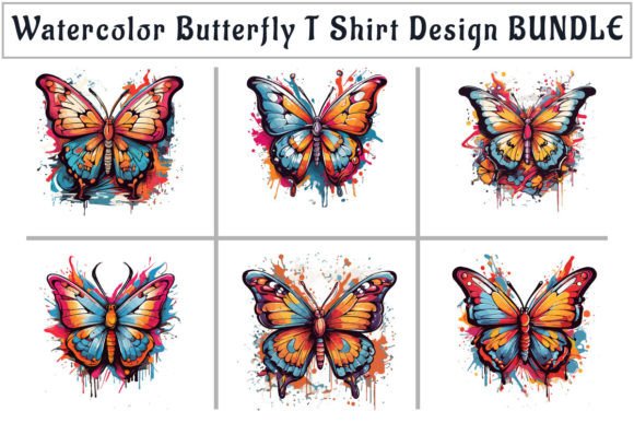 Download Watercolor Butterfly T Shirt BUNDLE, PNG - Butterfly t shirt bundle Collection