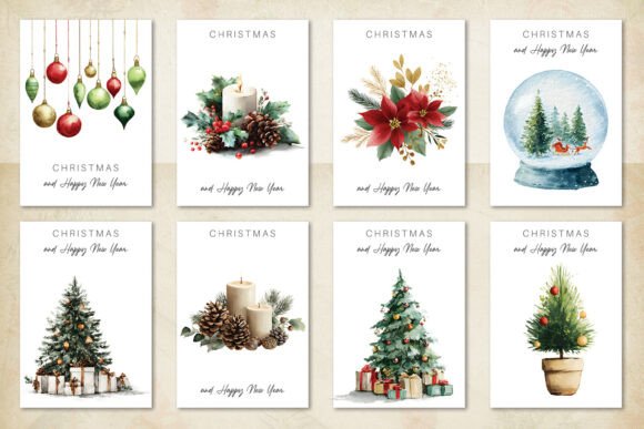 Download Watercolor Christmas Card, Festive Cards - Festive cards Collection